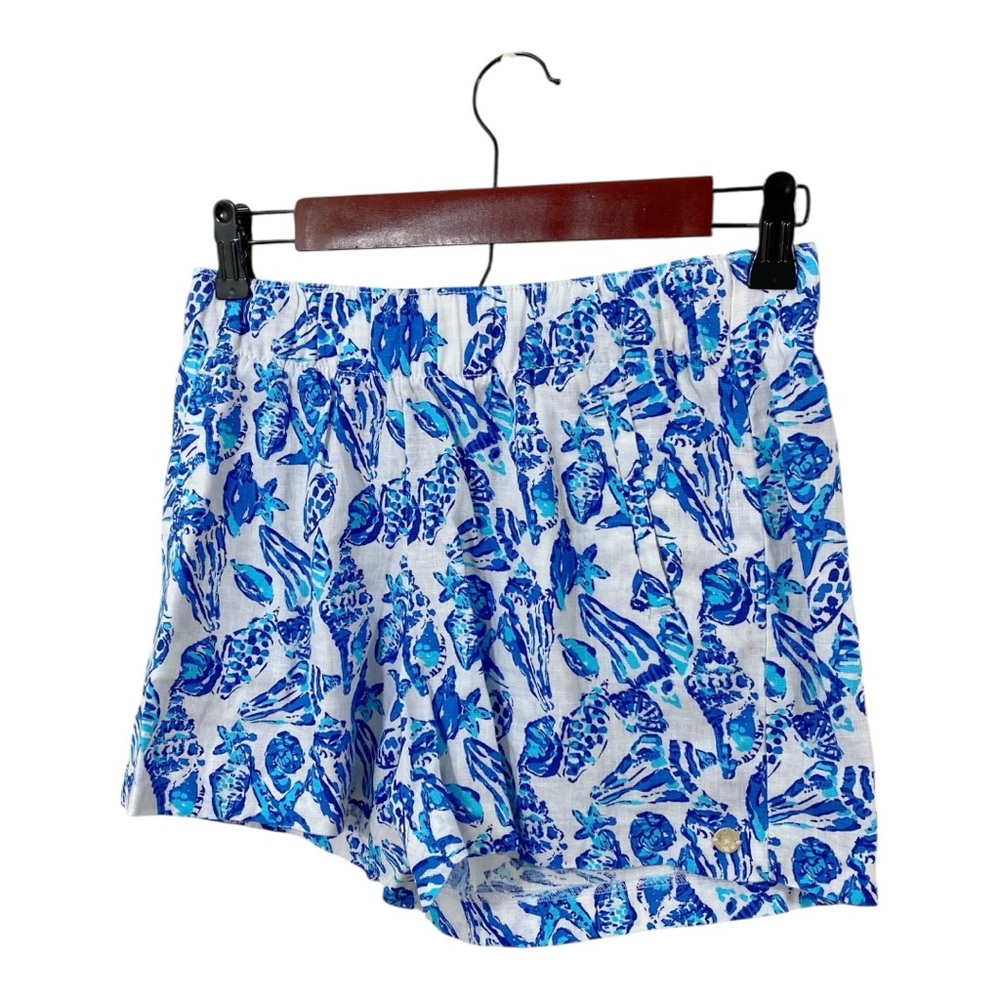 Lilly Pulitzer Blue and White Butterfly Print Shorts - Picture 2 of 10